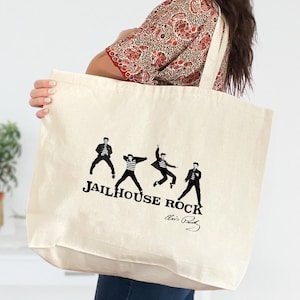 Elvis Presley Jail House Rock Tote Bag, Elvis Presley Lovers Bag, King Of Rock And Roll Bag, Elvis Presley Bag