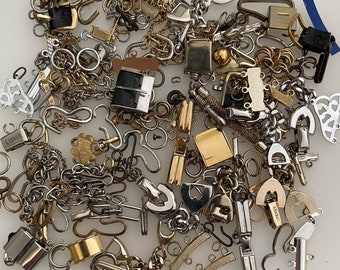 Big Lot Of Vintage Clasps Rings and Other Findings