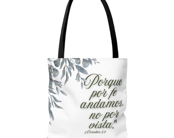 Floral Faith Tote Bag - Eco-Friendly Reusable Shopping Bag