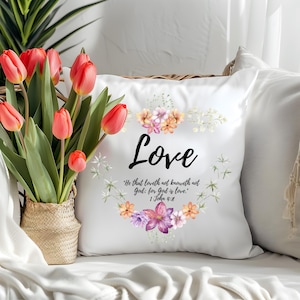 Christian Love Pillow: Bible Verse Throw Cushion