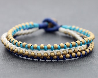 Bead Bracelets Nautical Brass Bracelet Woven Friendship