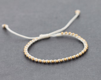 White Knotted Brass Unisex Adjustable Bracelet