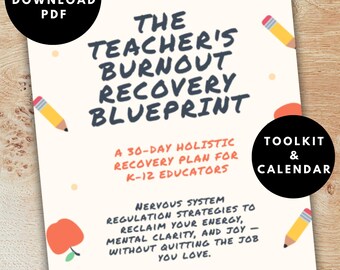 Teacher Burnout Self-Care Plan Stress Management for Educators How to Recover from Teaching Exhaustion | Instant Download eBook