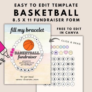 Girls Basketball Fundraiser Template Clear The Board Fundraising Sports Team Donation Athletic Sponsorship | Fully Editable Canva Template