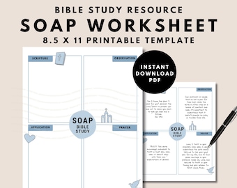 SOAP Bible Study Template Digital Bible Template In Depth Bible Study Printable Worksheet Instant Download PDF Printable Download