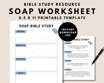SOAP Bible Study Template Digital Bible Template In Depth Bible Study Printable Worksheet Instant Download PDF Printable Download