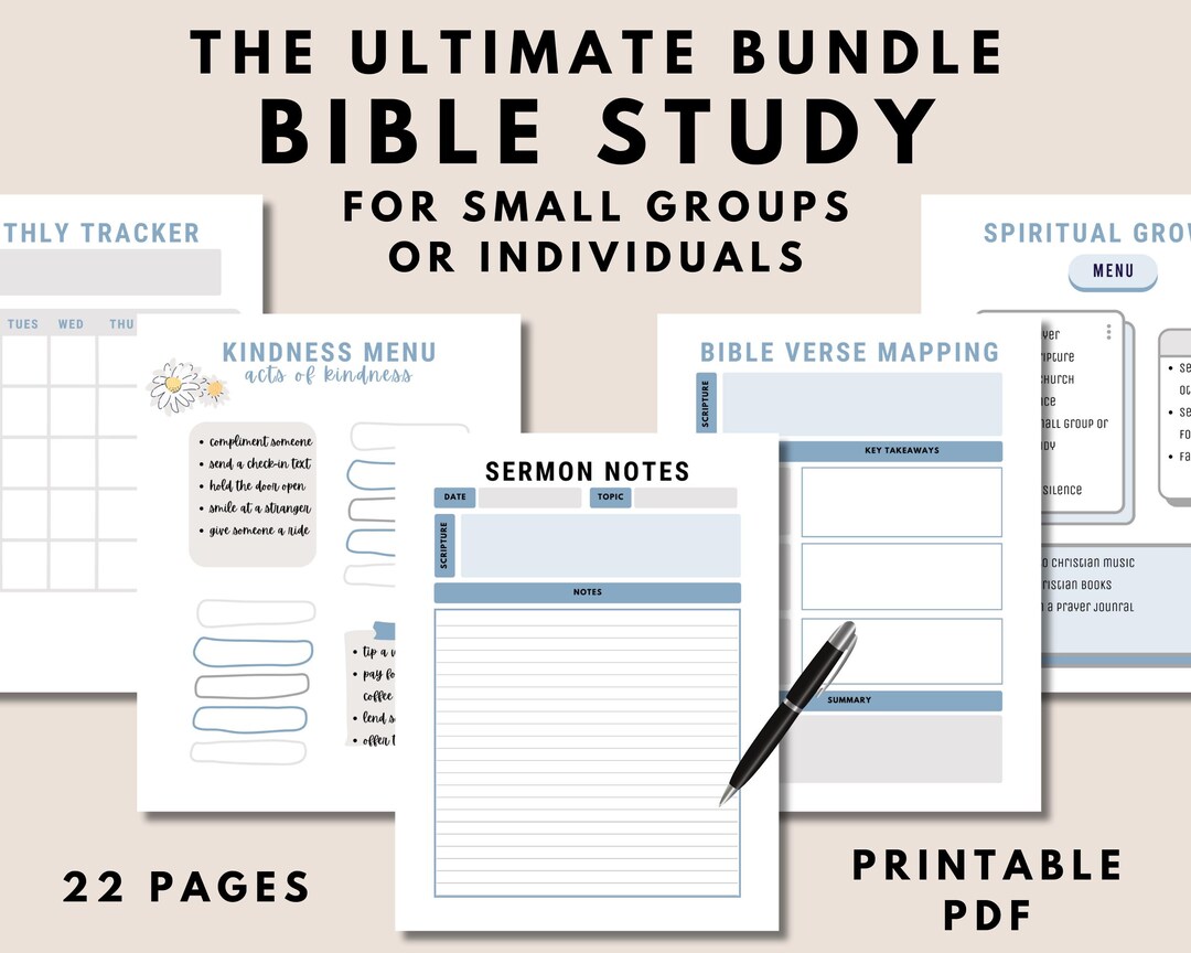 Digital Bible Study Printable Bundle Digital Bible Template in Depth ...