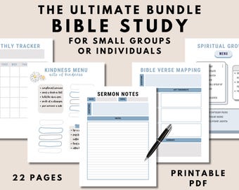 Bible Study Resource, Bible Study eBook, Bible Study Guide, Bible Study Template, Bible Study Printable Notes Worksheet Instant Download PDF