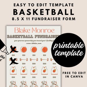 Basketball Fundraiser Template Clear The Board Fundraising Sports Team Donation Athletic Sponsorship | Fully Editable Canva Template
