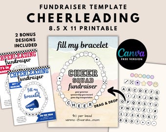 Cheer Fundraiser Template Cheerleading Fund Donation Clear The Board Fundraising Athletic Sponsorship | Fully Editable Canva Template