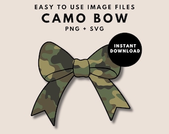Camo Bow PNG Camo Bow SVG Military Camouflage Hair Bow Image Picture | Instant Download Files