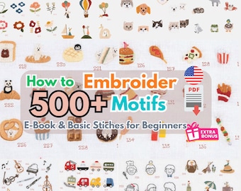 550 Hand Embroidery Patterns: Modern Stitch Designs for Beginners (Digital Download PDF)