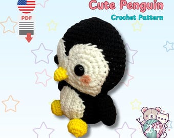 Pingüino de juguete, patrón de crochet en PDF: instrucciones para amigurumi de peluche, regalo DIY
