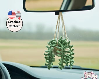 Patrón de crochet para cesta colgante para plantas (PDF), espejo decorativo para el hogar, regalo fácil de hacer.