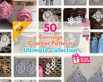 50+ Mini Earrings Crochet Patterns: Beginner-Friendly DIY (PDF Tutorial)