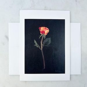 Carte de correspondance florale suspendue rose