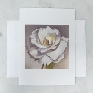 Carte de correspondance florale rose blanche
