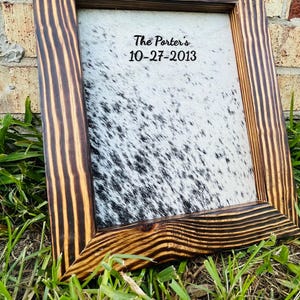 Framed cowhide for branding ceremony wedding personalized with name and date Western wedding/ Cowhide decor wedding gift farmhouse decor