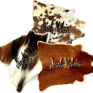 Mini customizable cowhides western wedding center decor baby shower nursery etc