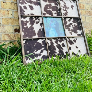 cowhide picture frame wedding gift farmhouse
