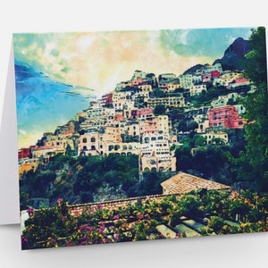 Set of 8 linen notecards "Scenes of Italy”