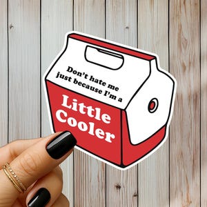 Little Cooler Sticker or Magnet, Funny Cooler Pun Vinyl Decal, Humor Gift