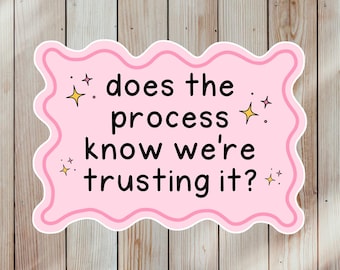 Funny Anxiety Sticker, Mental Health Humor Decal, Trust Process Meme (3 inches)