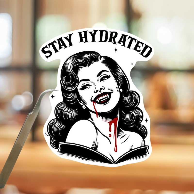 Drawing Blood Sticker Vampire Humor Stickers - Etsy