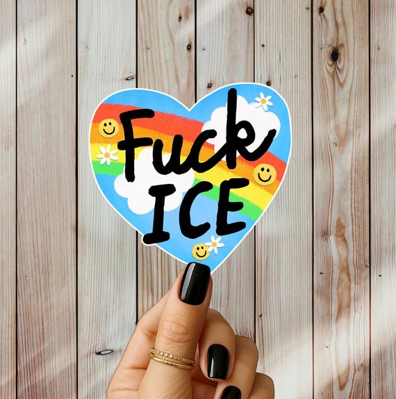 Rainbow F*ck ICE Sticker – Protest Vinyl Decal, Human Rights