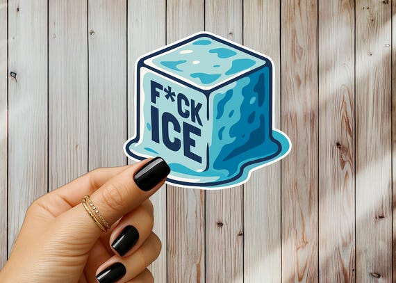 F*ck ICE Melting Cube Sticker or Magnet, Bold Anti ICE Statement
