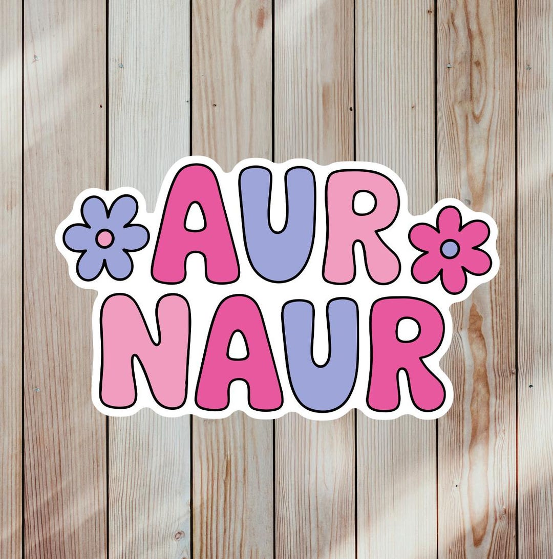 Aur Naur Sticker, Funny Meme Vinyl Decal, Retro Pink Laptop Sticker - Etsy
