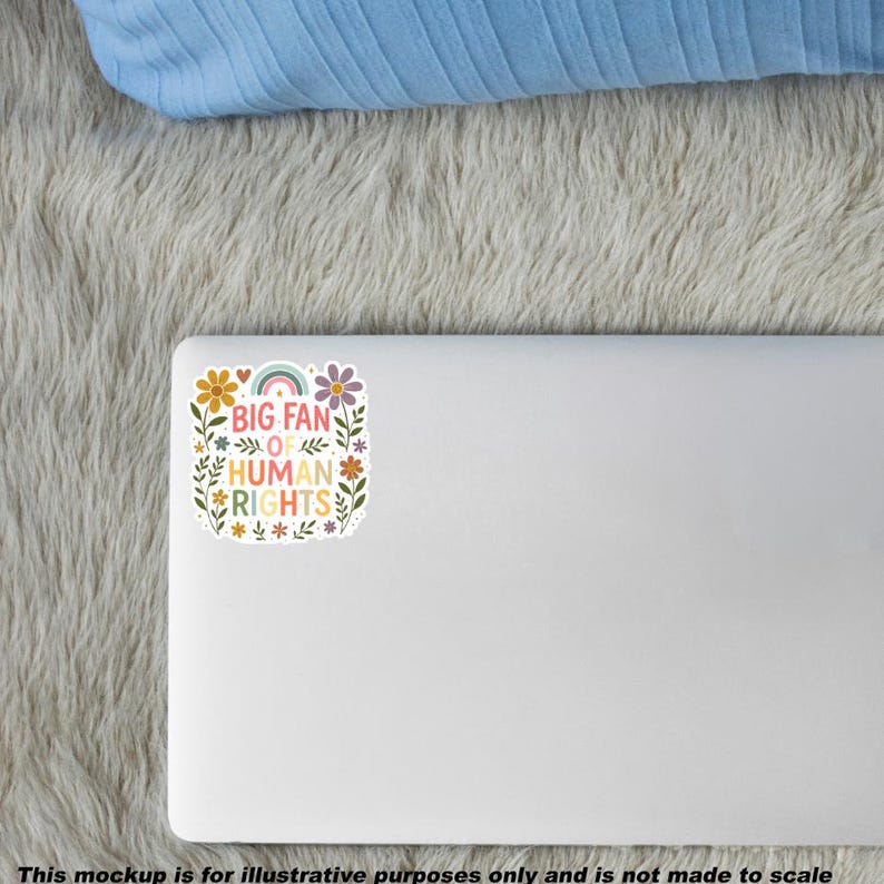 Human Rights Sticker Magnet, Floral Equality Kindness Inclusion immagine 4