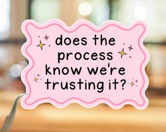 Funny Anxiety Sticker, Mental Health Humor Decal, Trust Process Meme