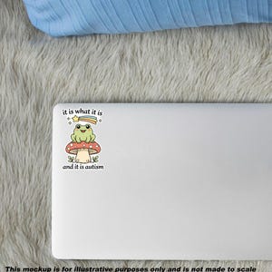 Frog Mushroom Sticker, Neurodivergent Autism Humor Decal, Mental Health Awareness (Water-Resistant Vinyl) image 4