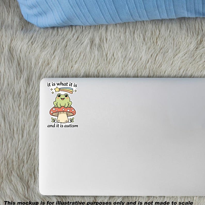 Frog Mushroom Sticker, Neurodivergent Autism Humor Decal, Mental Health Awareness (Water-Resistant Vinyl) image 4