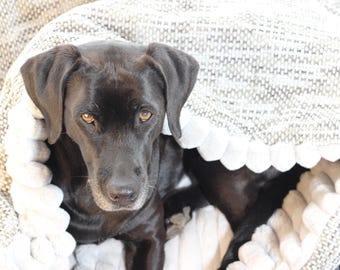 Dog snuggle sack / sleeping bag / 3-in-1 dog corner, light grey