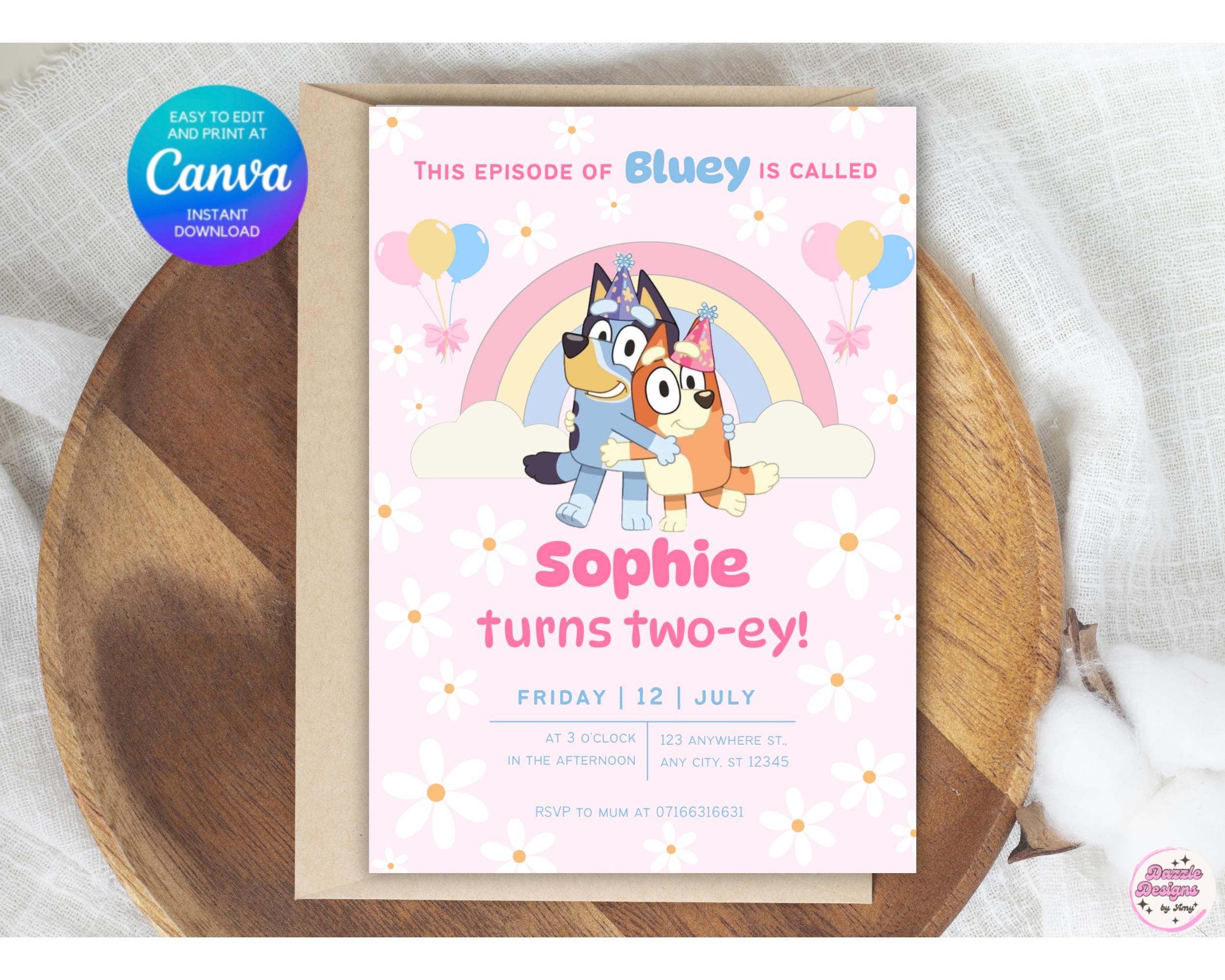 Two-Bluey Birthday Template