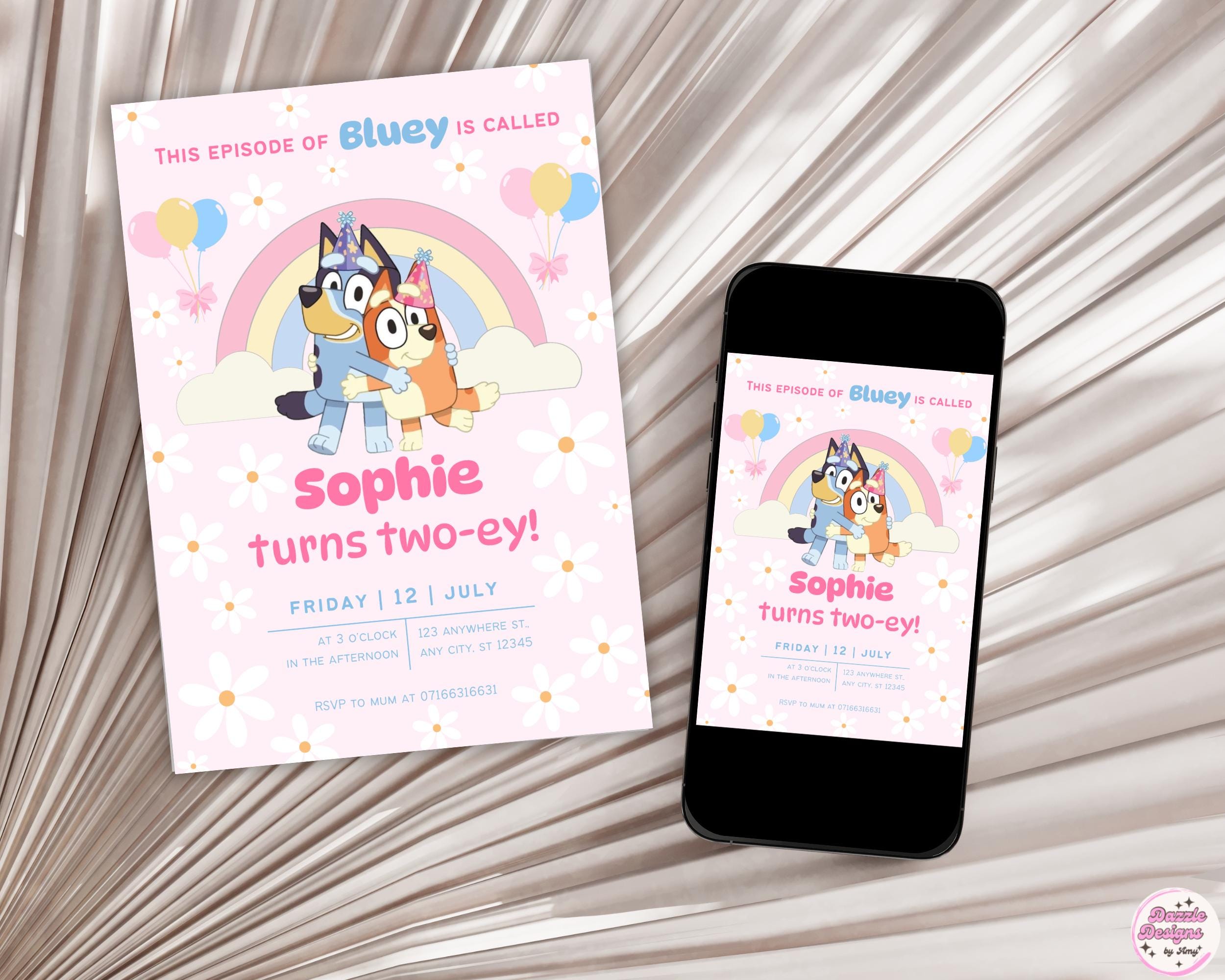 Two-Bluey Birthday Template