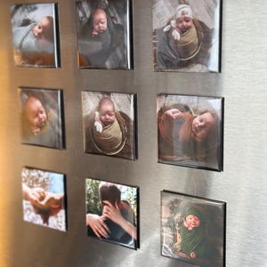 Lot de 9 aimants photo et graphiques personnalisés de 2,5 x 2,5 pouces