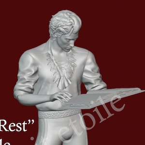 Baldur&#39;s Gate 3 Astarion Scale Figure &quot;Long Rest&quot; 3d model STL