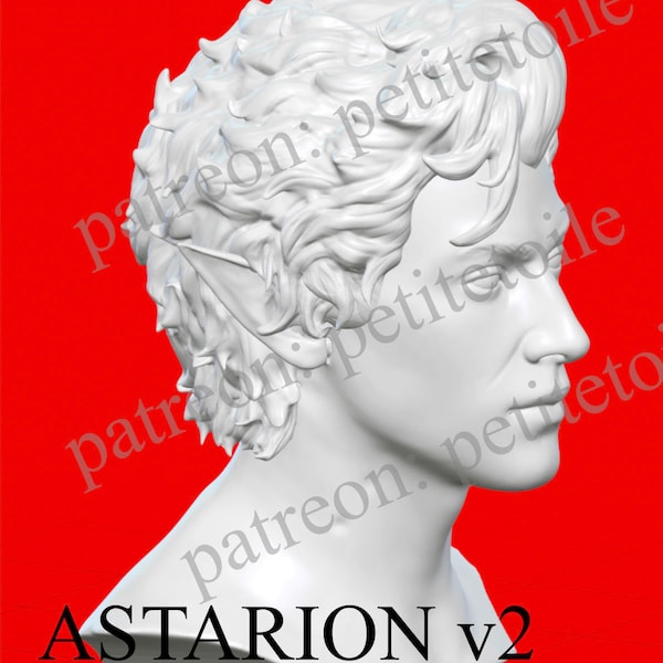 Modello 3D STL busto Astarion di Baldur's Gate 3