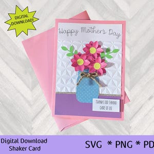 Tarjeta de cumpleaños SVG, tarjeta de corte SVG para el Día de la Madre, regalo para el Día de la Madre, tarjetas de cumpleaños para mujeres, tarjeta de cumpleaños PNG, tarjeta de cumpleaños floral, tarjetas 3D DIY