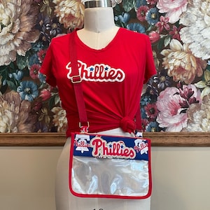 Bolso bandolera transparente para estadio Philadelphia Gameday Bolso transparente de béisbol Estuche transparente Bolso de cinturón transparente Bolso de hombro Bolso deportivo Philadelphia Sports