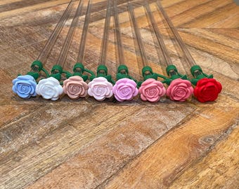 Rose Straw Topper | Silicone Flower, Reusable Straw Cover