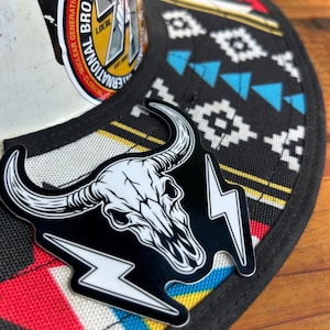 Longhorn Bull Head Lineman Hardhat Sticker IBEW