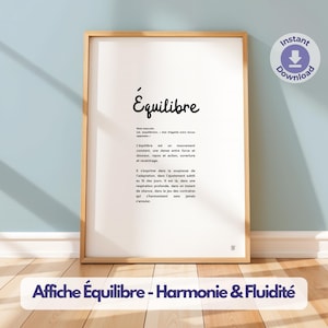Minimalistisches Balance Poster - Deko-Inspiration & Wohlbefinden - Schwarz-Weiß - Harmonie und Gelassenheit - Sofortiger Download - Zen Poster