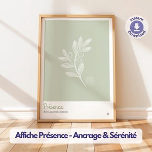 Manifesto della presenza | Illustrazione Zen e Benessere | Decorazione murale minimalista | Poster motivazionale da scaricare | Arredamento rilassante | Inviare