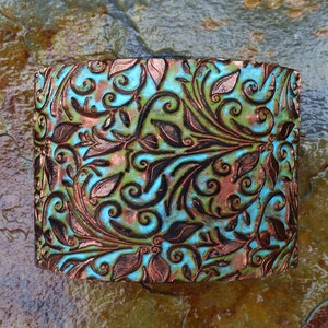 Distressed leaves and tendrils polymer clay cuff