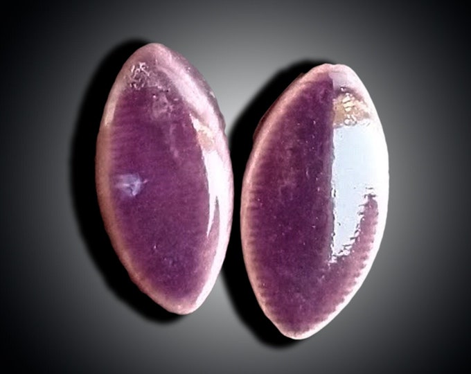 Purple ceramic stud earrings