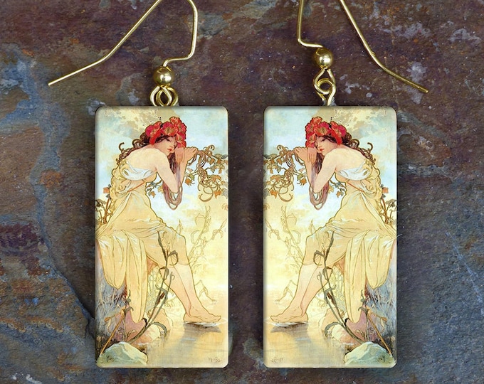 Art Nouveau polymer clay earrings